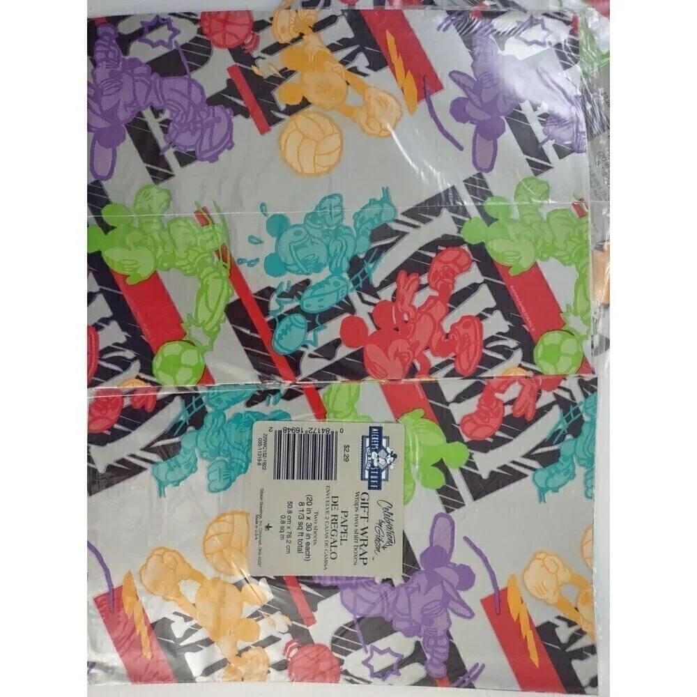Lot Of 8 Packages Gift Wrap Disney Mickey Vintage Lion King Winnie Pooh